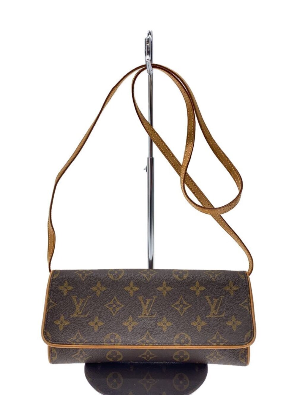 LOUIS VUITTON Pochette Twin Monogram Canvas Brown
